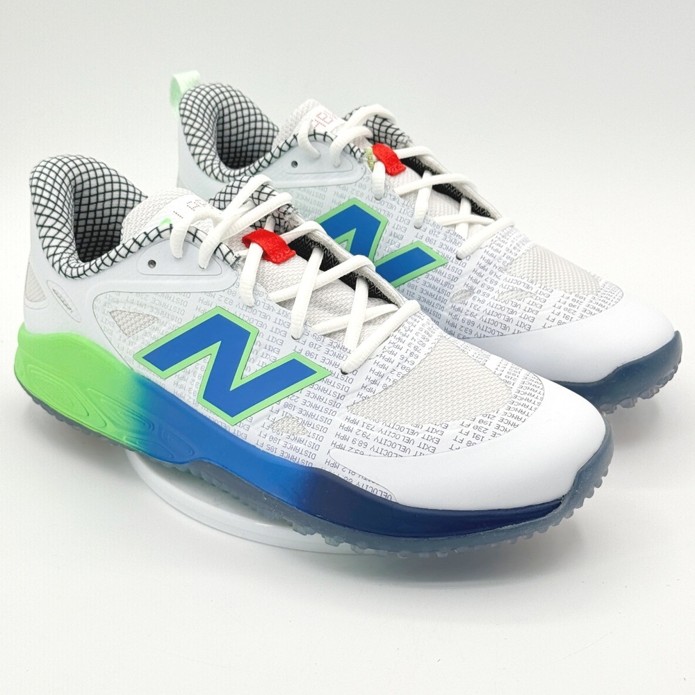New Balance Velo V4 Softball Turf Shoe Size 9 Womens White Blue STVELO14 - NEW